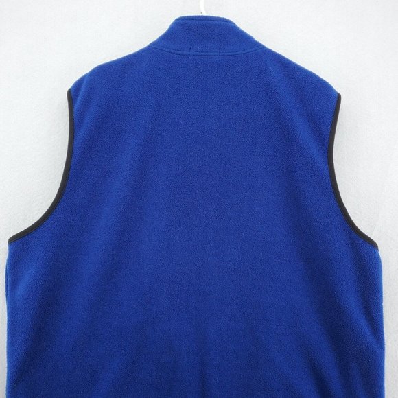 IZOD Vest Men's Long Sleeve Full Zip Fleece Pockets Soft Outdoor Blue Size Large - Picture 10 of 11